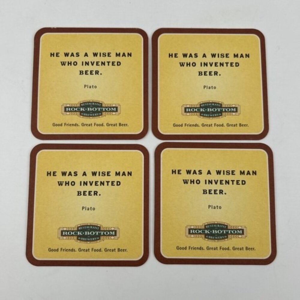 Rock Bottom Brewery Beer 4 Coasters